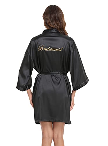 Image of Super Shopping-zone Women's Pure Bride Robes Embroidery Bridesmaid Robes Bridal Party Kimono Robe Wedding Sleepwear