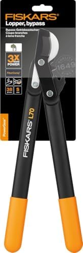 Fiskars PowerGear Loppers Bypass, Hook Head (S) L70, Patented PowerGear Mechanism, Cutting diameter: 2.8 cm, Hardened steel blades with non-stick coating, Length: 45 cm, Black/Orange, 1002104 - Thumbnail 3