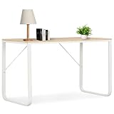 N / A vidaXL Schreibtisch, Bürotisch, Computertisch, Arbeitstisch, Laptoptisch Arbeitsstation, Weiß und Eiche 120 x 60 x 73 cm