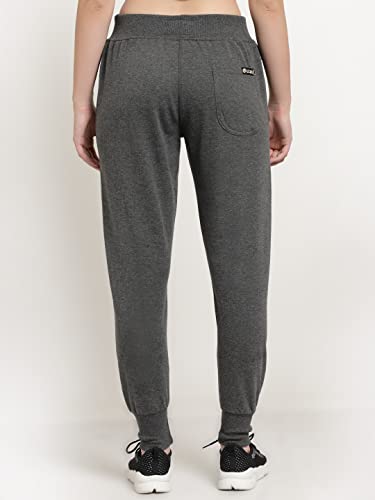 Image of UZARUS Women's Cotton Regular Fit Joggers Track Pants with Zippered Pocket