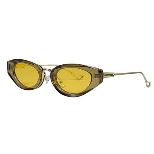 Lunettes de soleil ovales punk femme protection UV400 vintage en métal