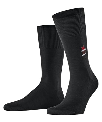 FALKE Herren Socken Airport M So Wolle Baumwolle einfarbig 1 Paar, Schwarz Black 3000 Santa Chimney, 43-44 – Ansicht 1
