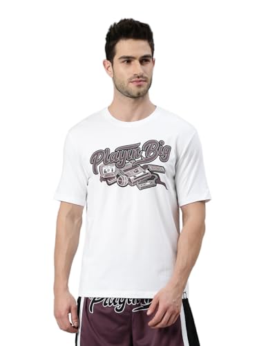 Image of XTEP PlayinBig Basketball Series, Basketball T-Shirts, Topwear, 100% Polyester, Basketball Inspired Style, Loose Fit, Basketbal Chest Print T-Shirt for Men (Multi Color Options)