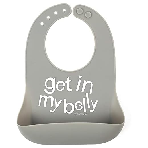 BELLA TUNNO Wonder Bib - Adjustable Silicone Baby Bibs for Girls & Boys, Durable and Waterproof BPA Free Silicone, Get In My Belly