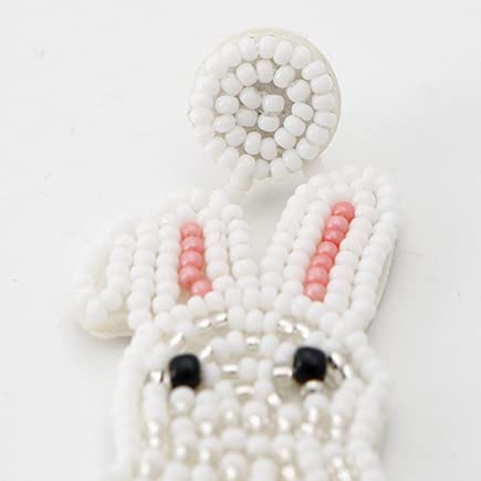 Brincos femininos feitos à mão com contas de coelho cenoura e ovo de cenoura cintilantes lantejoulas