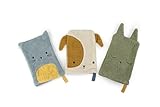 IKEA 3er-Set Waschhandschuhe GULDVÄVARE mit Tiergesichtern aus Frottee