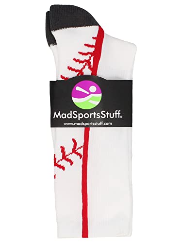 MadSportsStuff Crew Softball Socks or Baseball Socks with Stitches for Girls Boys Men Women Youth Adult Gift Accessories2