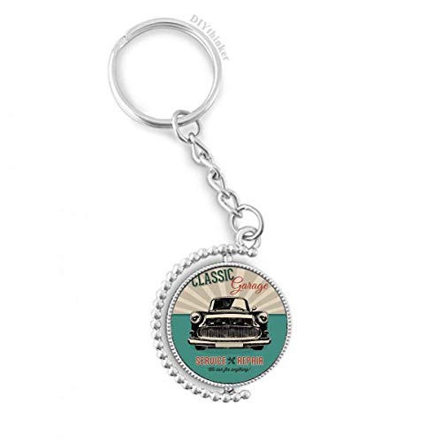 Llavero de coches clásicos negros anillo Pilgrim accesorio de motor retro