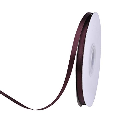 Ribest 1/4 Inch 50 Yards Solid Double Face Satin Ribbon Per Roll For Diy Hair Accessories Scrapbooking Gift Packaging Party Decoration Wedding Flowers Burgundy #TOP3