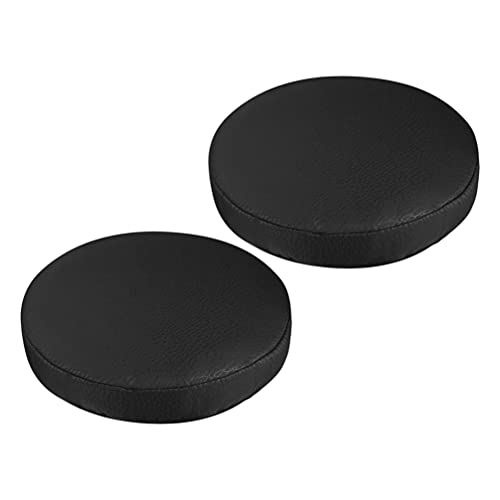 Healifty 2pcs Stretchy Round Bar Stool Covers PU Leather Round Chair Seat Covers Slipcover Washable Stool Cushion Elastic Bar Chair Covers for Dia 30cm