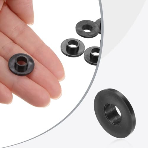 QUARKZMAN 24 Stück Flanschbuchsen Kunststoffbuchsen ID 6,3 mm x OD 8 mm x Länge 4,5 mm Nylonbuchsen, Schwarz