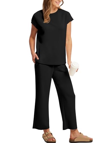 SAMPEEL Two Piece Sets for Women Summer Vacation Outfits Cap Sleeve Tops Lounge Matching Sets Clothing Beach Fashion Clothes4