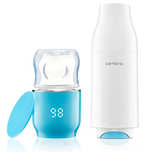 Image of Befano Portable Bottle Warmer for Travel, Leak-Proof Bottle Warmer for Breastmilk and Formula. On The Go Baby Milk Warmer Set with Formula Dispenser, Precise Instant Temperature Display, BPA Free