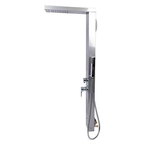 Wiltec Pannello doccia colonna multifunzione idromassaggio, acciaio inossidabile - 3