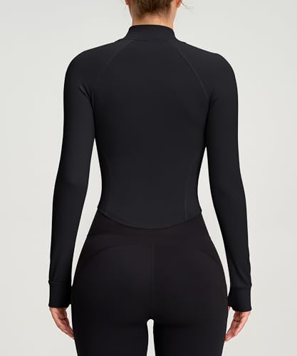 Womens Zip Up Bbl Jacket Lightweight Cropped Athletic Jacket Track Gym Workout Jackets for Running Yoga Hiking3