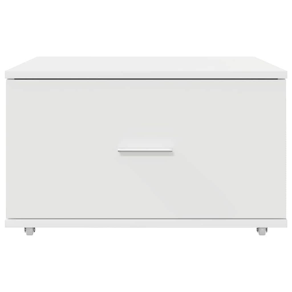 vidaXL Mobile con Cassetti con Ruota Bianco 55 x 45 x 31 cm, Mobiletto Rettangolare Moderno, Soluzione di stoccaggio Ampia per casa, Spazio organizzato e Minimalista