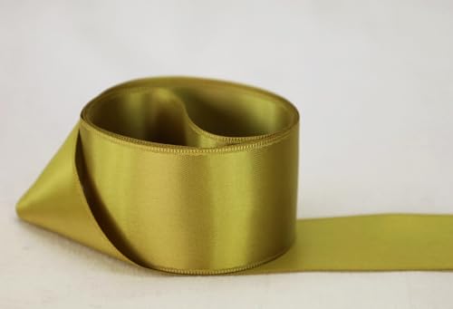 Image of Ribbon Bazaar Double Faced Satin - Premium Gloss Finish - 100% Polyester Ribbon for Gift Wrapping, Crafts, Scrapbooking, Hair Bow, Decorating & More - 2-1 /4 inch New Moss 25yd Spool