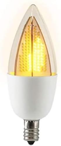 Euri Lighting Flickering Flame Bulb, ECA9.5-2120fc, Decorative CA9.5 Candelabra E12 Base, Warm White 1800K, Non-Dim, 1W (6W Equivalent), 80lm, 120° Beam Angle, White Housing, UL Listed (Pack of 40)