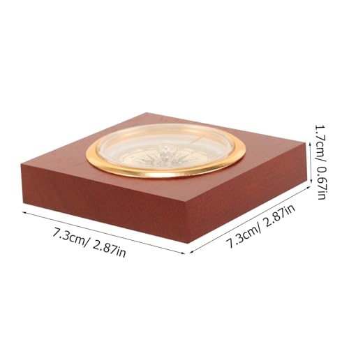 Brújula portátil vintage de madera Happyyami miniatura 2