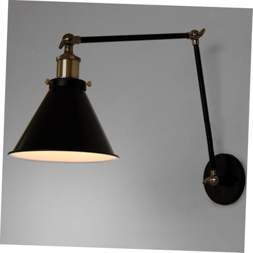 Lámpara de pared europea de hierro forjado DOITOOL con acabado negro y brazo articulado retro 3