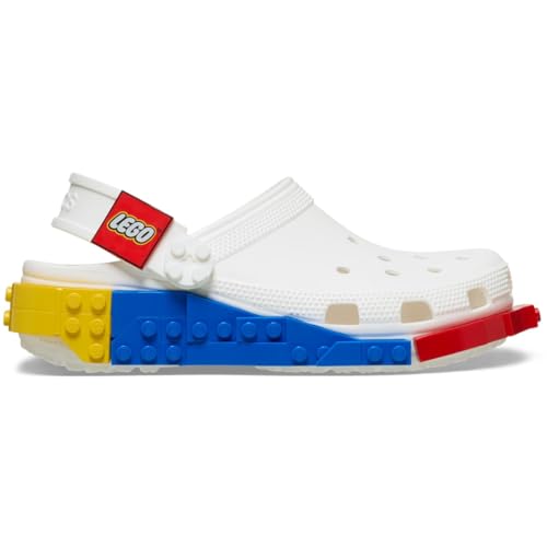 Crocs Unisex-Adult Classic LEGO System Clogs LEGO Shoes for Women and Men White 8 Women/6 Men