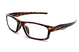 ColorViper Sports Double Injection Readers Flexie Reading Glasses size and color very (R1 shiny tortoise matte black, 2.00)