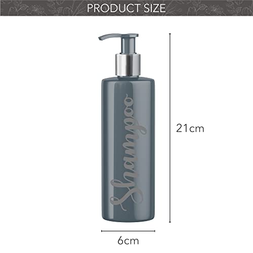 Print Maniacs Grey Mrs Hinch Inspired Personalised 500ml Pump Bottles Bathroom Lotion Kitchen Set Shampoo Conditioner Body Wash (Set 6) (Grey) - Image 2