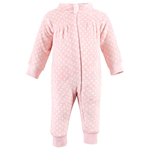 Hudson Baby Macacão de pelúcia unissex para bebê, bordô, 4T, Borgonha floral