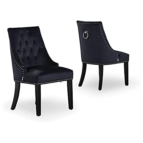 P&N Homewares Silla Capitonada de Terciopelo Gris Oscuro Cover