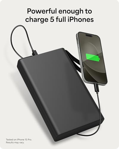 Image of mophie powerstation pro AC (2023)-27,000 mAh External Battery compatbile With MacBook&iPad Portable PD battery with 100W of AC&60W USB-C Fast Charge integrated carry strap-USB-C cable included, Black