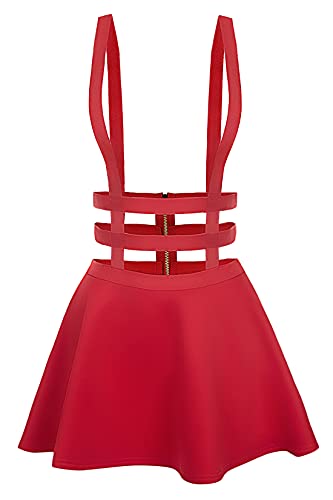 Urban CoCo Womens Elastic Waist Pleated Short Braces Skirt
