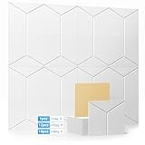 White Sound Proof Panels,Kuchoow Acoustic Panels,Self-Adhesive,Interior Decorative,Combination Wall Panels-12' X 11' X 0.4',12 Pcs -Y-Shape