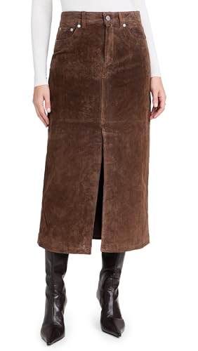 [BLANKNYC] Womens Real Suede Midi Skirt