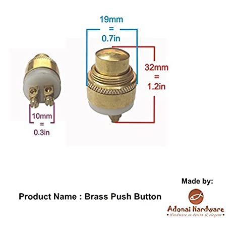 Adonai Hardware Designer Brass Bell Push or Door Bell or Push Button - Oil Rubbed Bronze
