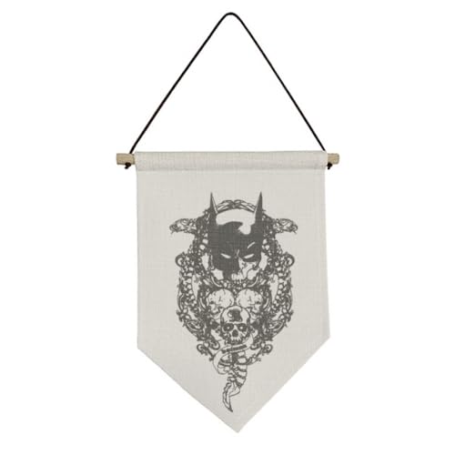 Drapeau en toile squelette pirate suspendre déco murale halloween