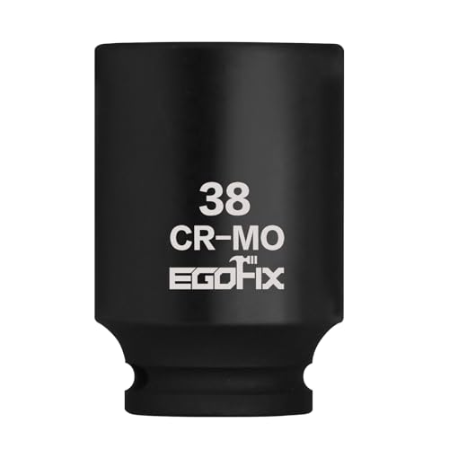 Image of 1 /2 inch Drive Deep Impact Socket, 38mm Metric Socket, CR-MO 6 Point for Easy Removal of Axle Nut