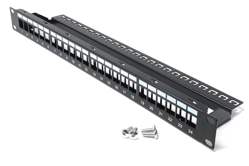 Panneau de brassage vierge 24 ports 1U compatible keystone Cat6 Cat7 Cat8 pour rack 19"