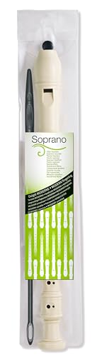 Maped - Flûte Plastique - Doigté Moderne - Flûte à Bec Soprano - avec écouvillon + Étui de Rangement - démontable - Idéal Fourniture Rentrée Scolaire