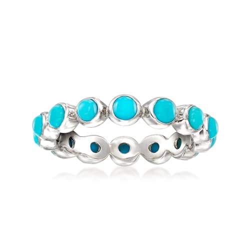 Ross-Simons Turquoise Eternity Band in Sterling Silver