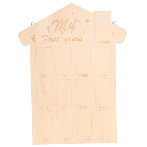 HEMOTON Frames Month Photo Frame Wooden Photo Board First Year Picture Display Home Art