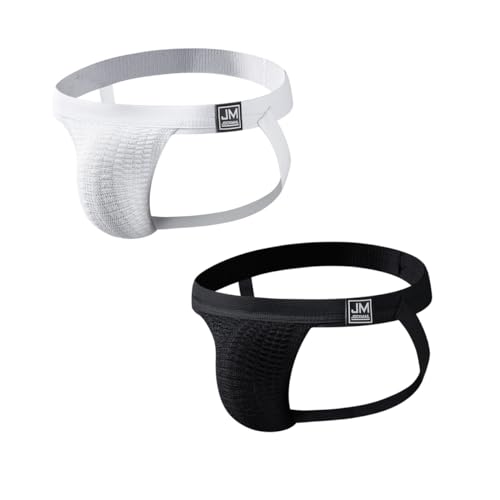 JOCKMAIL 2 Pack/PCS Men's Jockstraps Sexy and Comfortable Low-Rise Thong Underwear Perfect for Gym, Post-Surgery Recovery