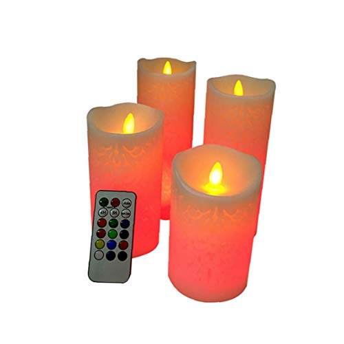 Nicetruc LED Flameless Kerzen Echtstumpenfarbwechsel Kerzen mit 18-Tasten-Fernbedienung Timer Elektronisches LED-künstliches Kerzenlicht Batteriebetriebene Kerzen Outdoor Indoor Festliche Hochzeit Cover