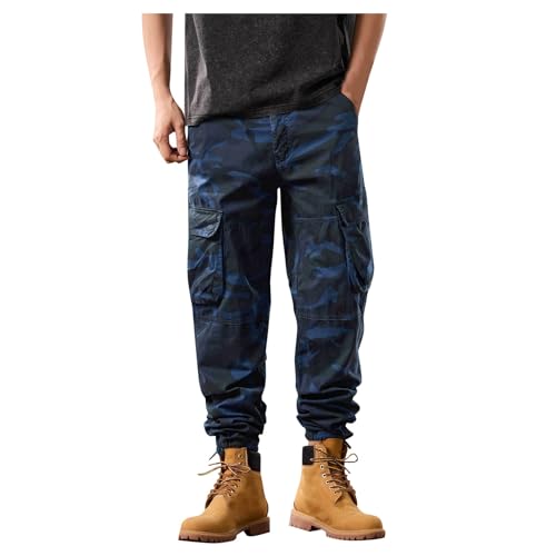 Pantalon de travail homme en coton de style cargo décontracté jaune