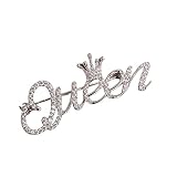 Personality Fashion Queen Crown Brooch Pins Crystal Elegant Flower Brooch for Women Girls