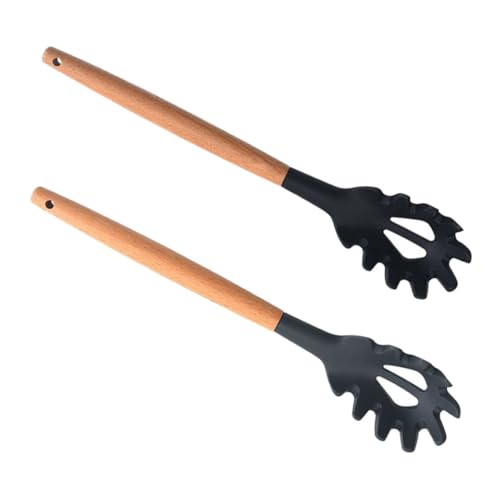 FUNOMOCYA 2pcs Pasta Catch Noodle Pasta Server Utensil Pasta Plating Fork Ice Spoons Spaghetti Strainer Spaghetti Server Pasta Fork Pasta Serving Fork Spaghetti Spoon Pasta Scoop
