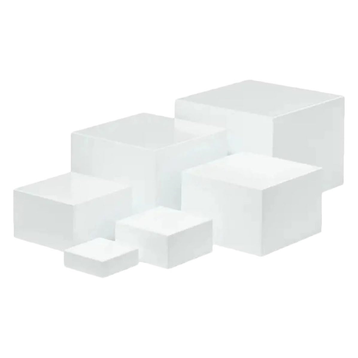 MAGICLULU 6 Piezas Soporte Cúbico Blanco de Plástico para Exhibir