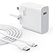 90W USB Fast Charger Compatible with Xiaomi 15 Ultra 15 Pro 14T 14 Ultra, Turbo Charging for Redmi Note 14 13 12 11 Poco X7 F7 X7 Pro X6 F6 Pad 7 Wall Charger with 6A Type C Charging Cable 1M