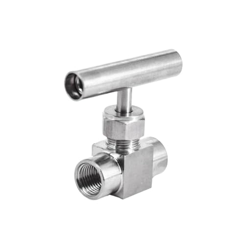 Válvula de aguja NPT macho a hembra en codo de acero inoxidable 304 para control de flujo 6