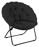 Zenithen Limited Round Pad Dish Chair, Black