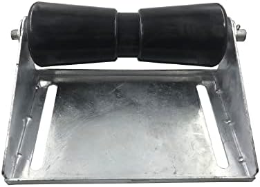 10 inch Keel Roller Assembly Kit with Roller Shaft and Bracket for Boat Trailer Galvanized Steel Black Rubber
